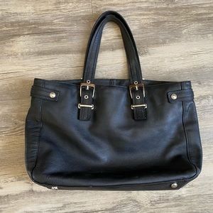 Express Black Leather Tote